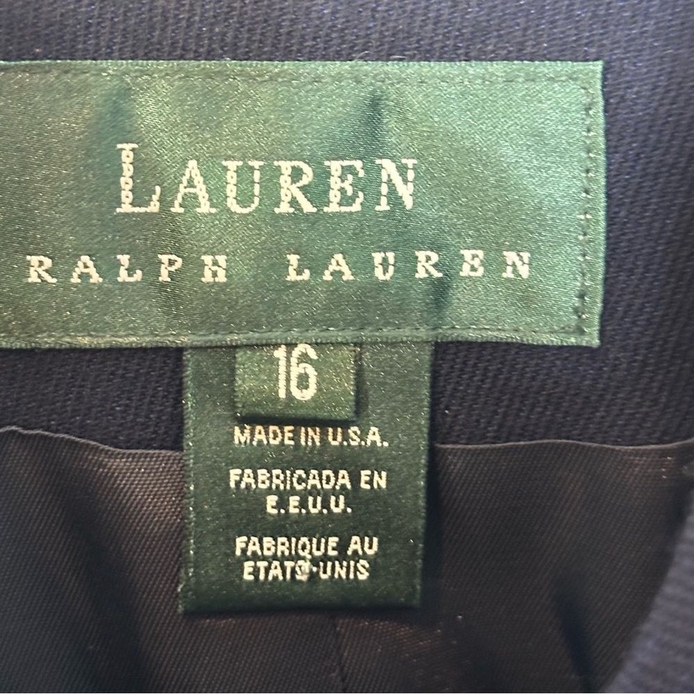Vintage Ralph Lauren Navy Blue Wool Vintage Gold Button Pea Coat | 16 - Picture 6 of 8